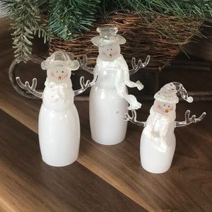 Glass snowman set